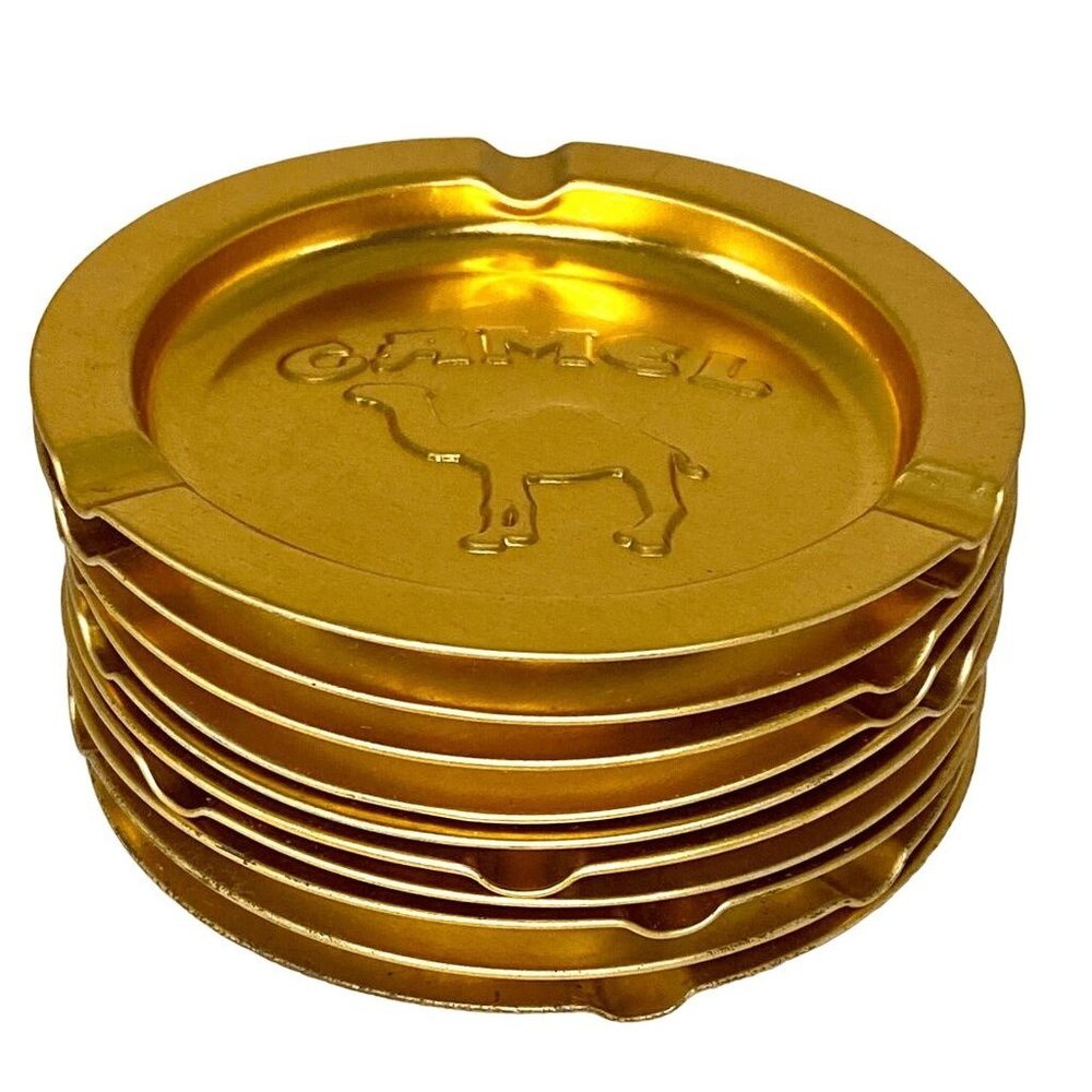 Camel Ash Tray 1990 Set of 10 Metal Vintage Nostalgia Smoking Bar Disposable NEW